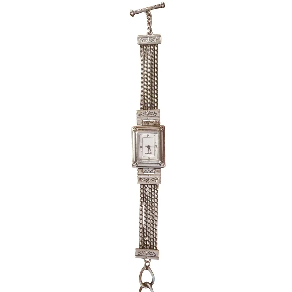 Brighton Tivoli Silver Tone Ladies Watch with Chain Accent and‎ Heart Charm